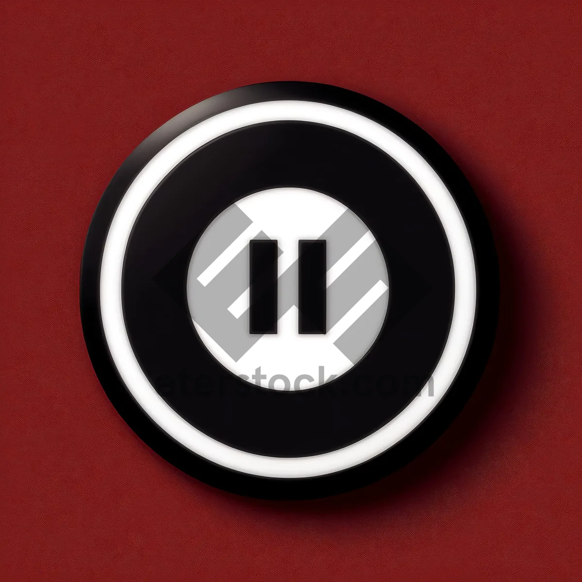 Picture of Round Metallic Button Icon: a shiny 3D push button