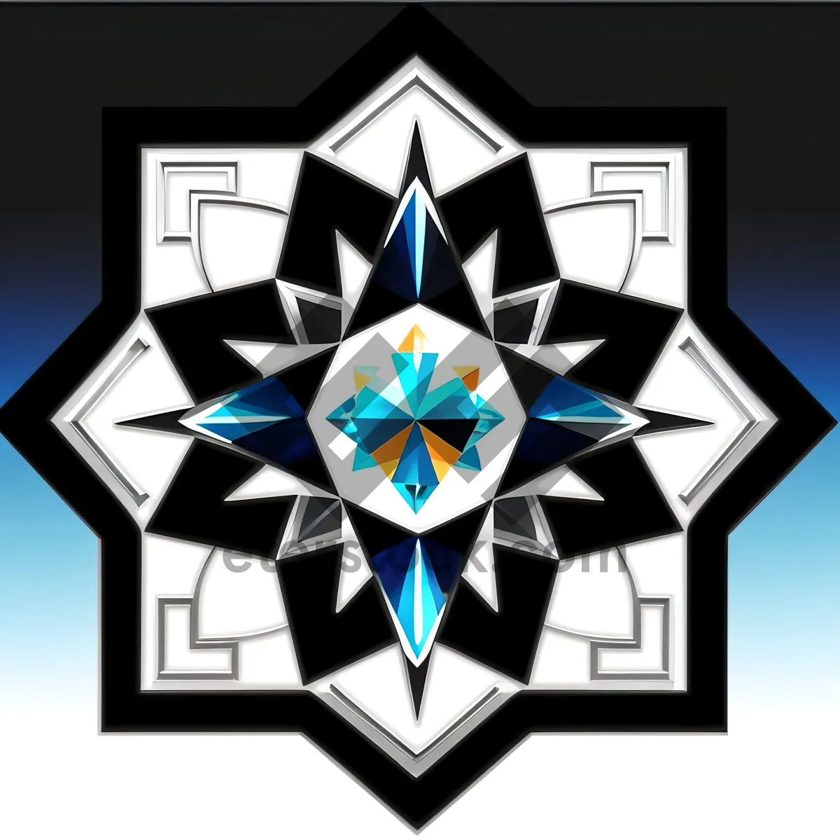 Picture of Shiny 3D Pyramid Gem Icon Design