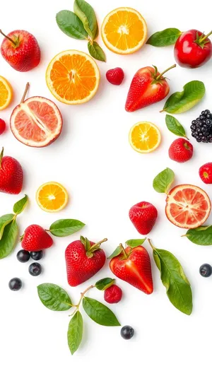 Yummy Fruit Plate with Fresh Berries and Kiwi