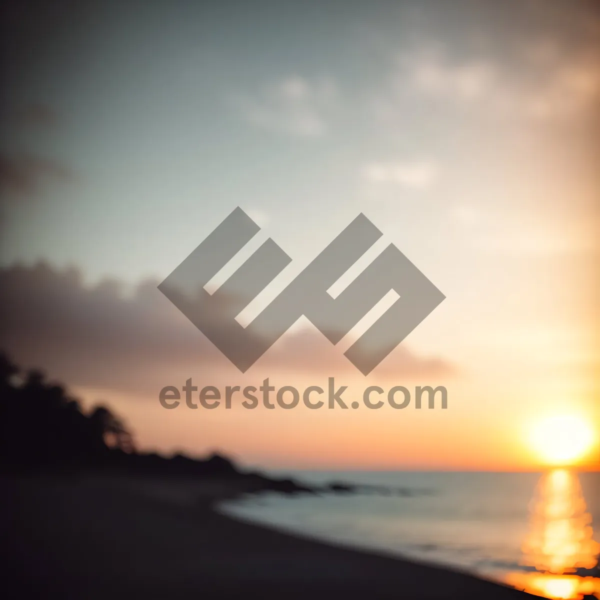 Picture of Vibrant Sunset Horizon Over Ocean