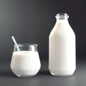 Refreshing Dairy Milk in Transparent Glass Bottle