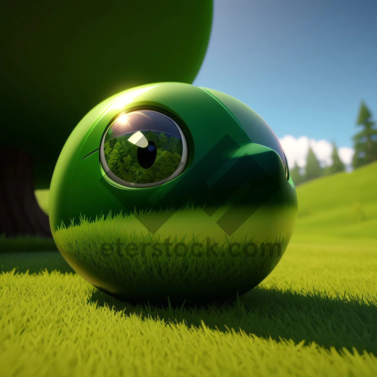 Picture of Ball on Green: Golfing Fun on the Course