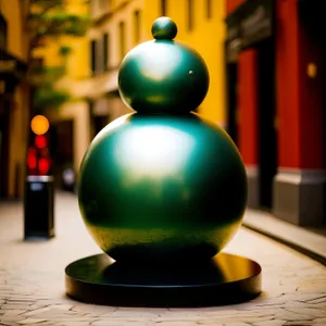 Bowling Ball and Chess Pawn Decoration