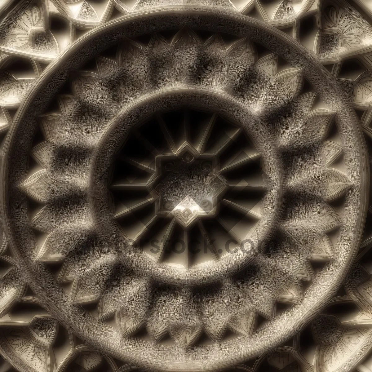 Picture of Vintage Handheld Strainer Filter with Intricate Wheel Design.