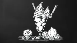 Black and white cartoon pencil art design