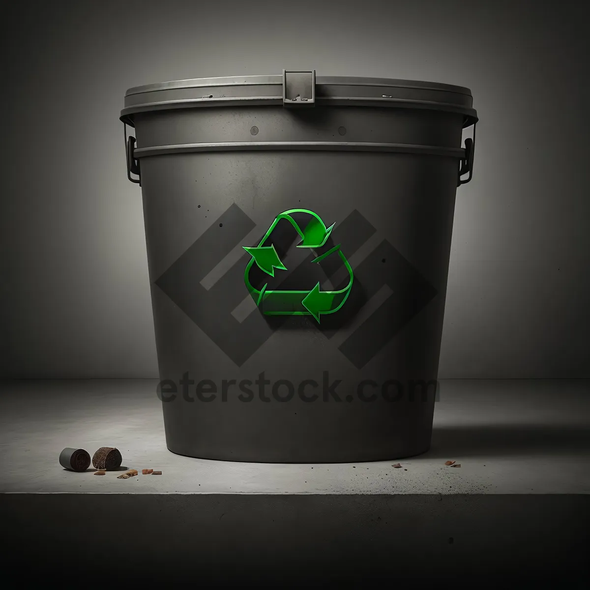 Picture of Plastic waste bin labelled 