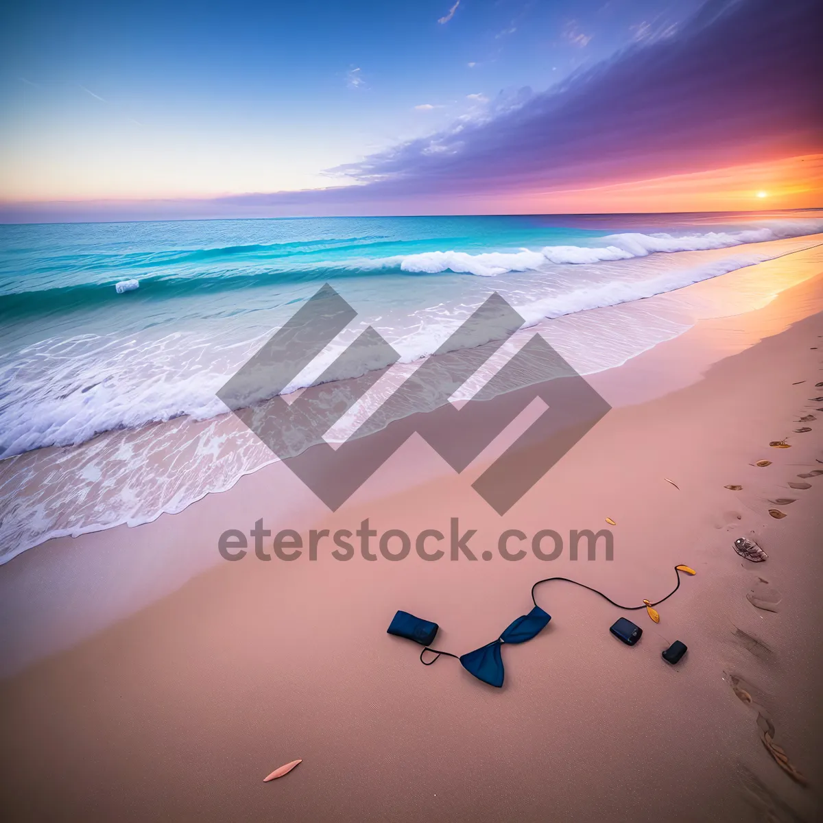 Picture of Serene Tropical Waterscape with Clear Blue Skies