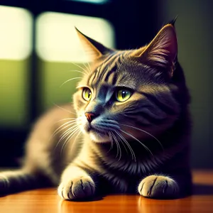 Adorable Gray Tabby Kitty with Curious Eyes