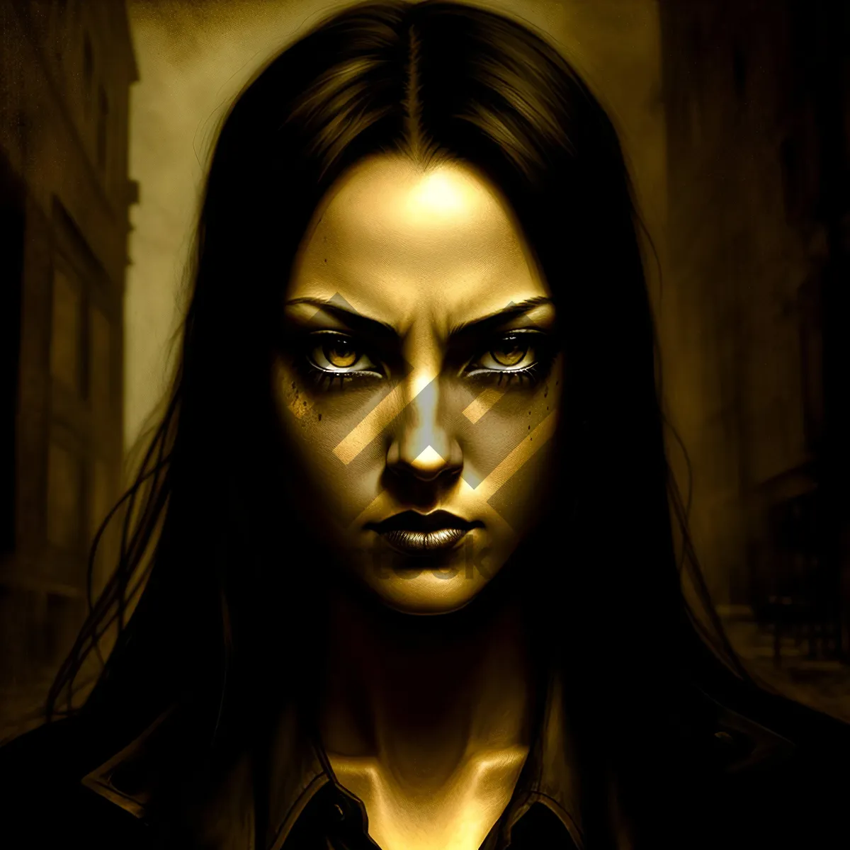 Picture of Mysterious Seduction: Stylish Black Mask and Attractive Lady
