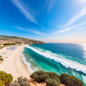 Idyllic Beachscape Retreat: Sun, Surf, and Serenity
