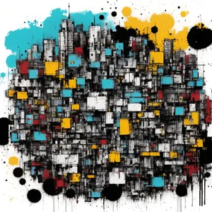 Modern city design pattern puzzle graphic