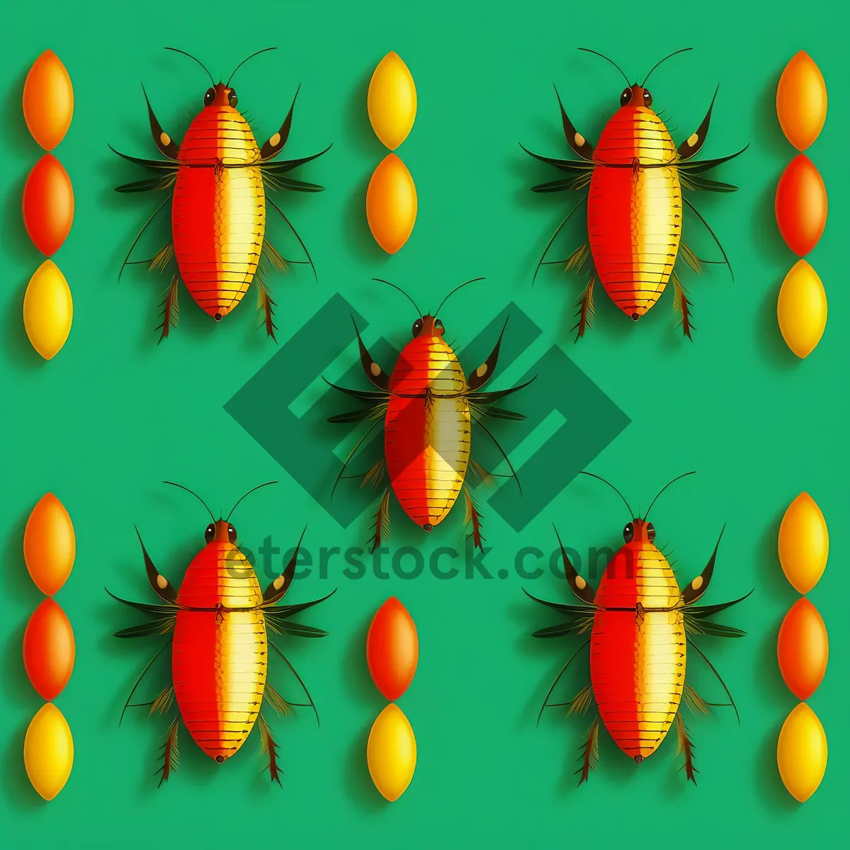 Picture of Invertebrate Insect with Yellow Fruit in Looking Glass