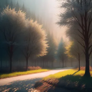 Sunset over the Rural Forest: A Majestic Horizon
