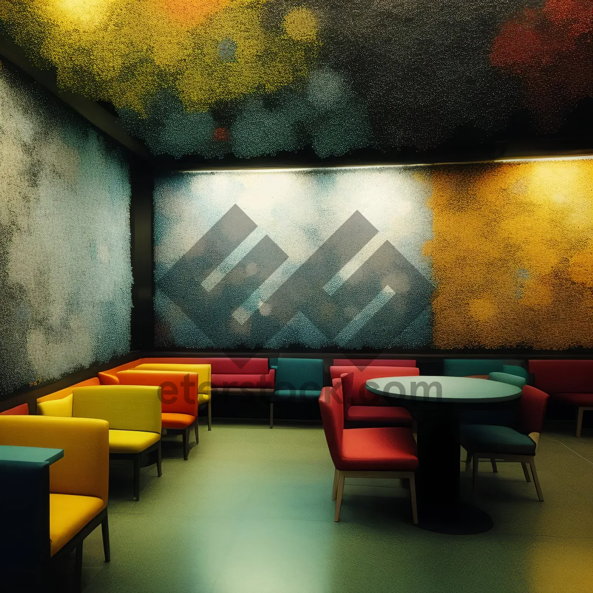 Picture of Modern Luxury Living Room with Wooden Furniture and Floor