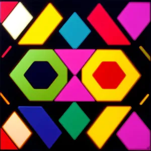 Colorful Hippie Mosaic Graphic Design Icon