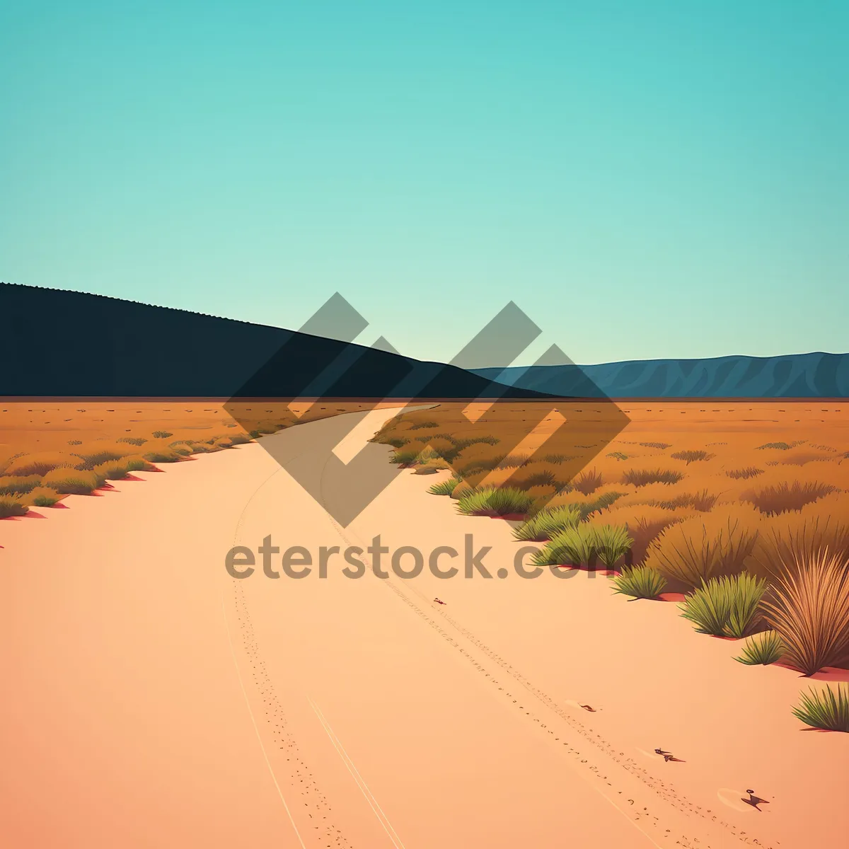 Picture of Vibrant Moroccan Desert Landscape Under Sunny Sky