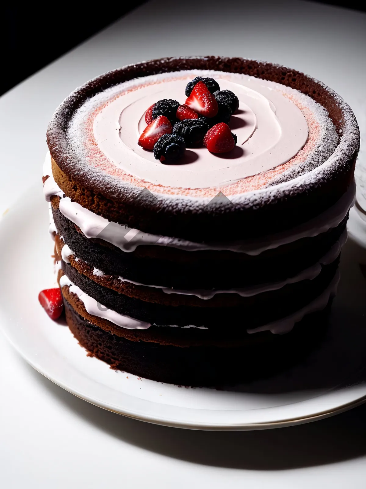 Picture of Delicious Strawberry Chocolate Trifle with Mint