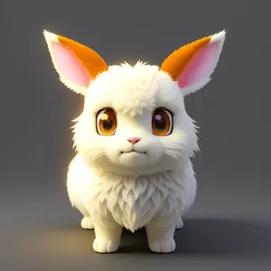 Fluffy White Bunny with Adorable Eyes