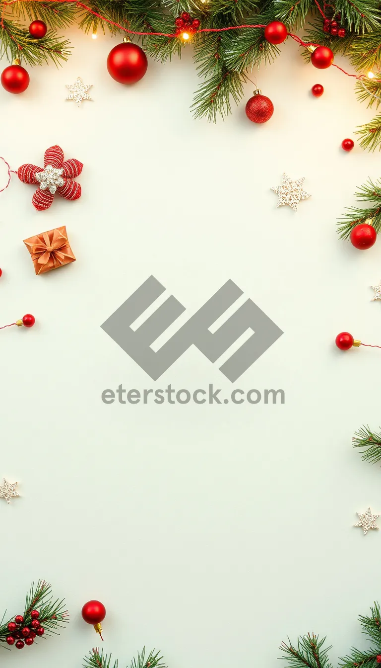 Picture of Winter Holiday Greeting Card with Festive Ornaments