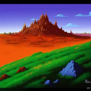 Serene Summer Landscape with Rolling Hills