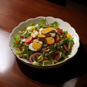 Healthy Gourmet Vegetable Salad with Fresh Ingredients