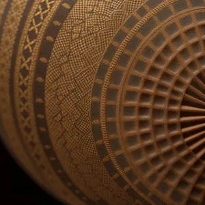 Circular Rattan Strainer Dome: Exquisite Patterned Roof Texture