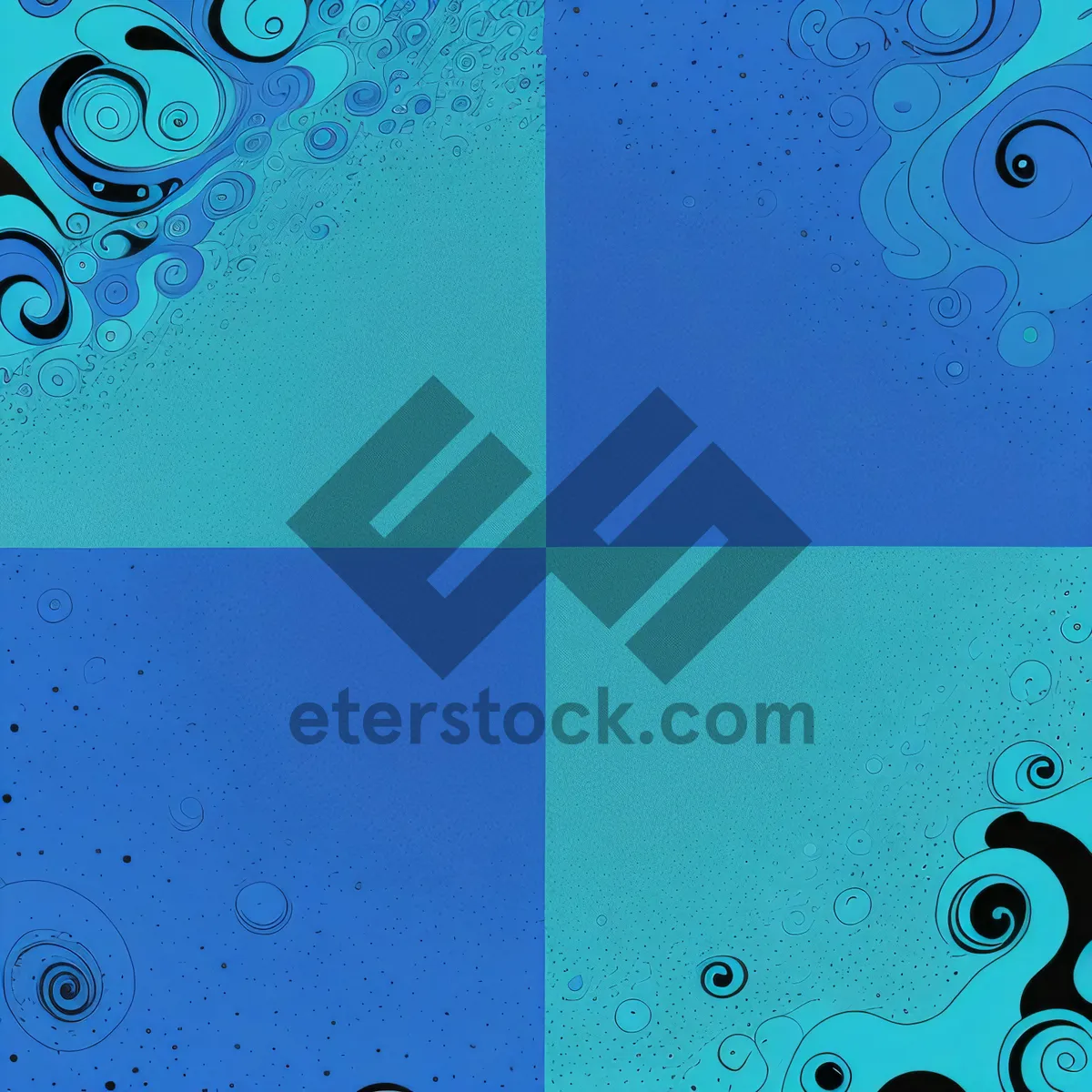 Picture of Floral Water Bubble Splash: Retro Grunge Design