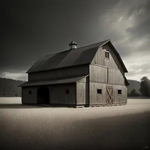 Rustic Farmhouse Under a Clear Sky