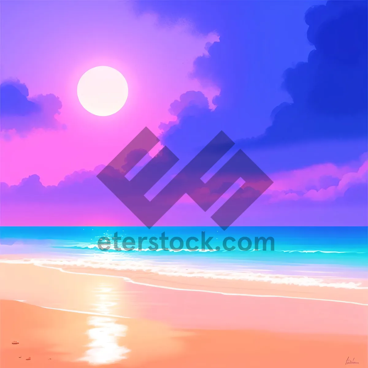 Picture of Tropical Sunset Reflection: A Peaceful Paradise