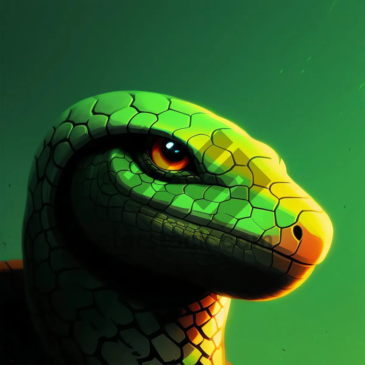 Picture of Venomous Green and Black Mamba snake