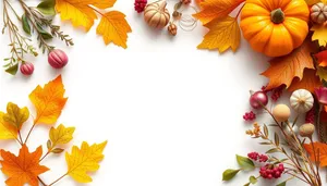 Floral Summer Wallpaper with Orange Sunflower and Maple Leaf