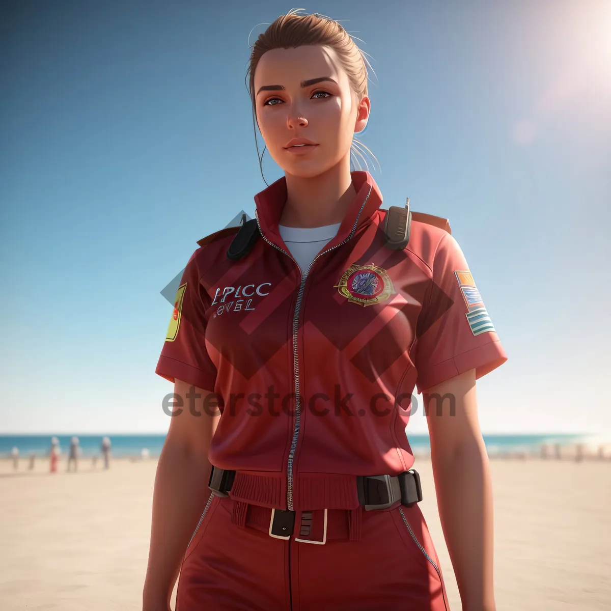 Picture of Smiling Medical Professional at the Beach