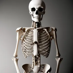 Scary skeleton anatomy with bone head