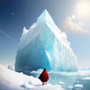 Majestic Winter Wonderland: Frozen Peak by the Arctic Ocean