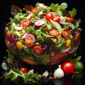 Fresh Gourmet Vegetable Salad with Tomatoes and Peppers