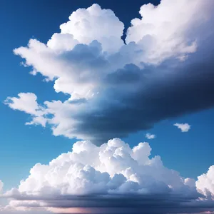 Breezy summer skies painted with fluffy clouds