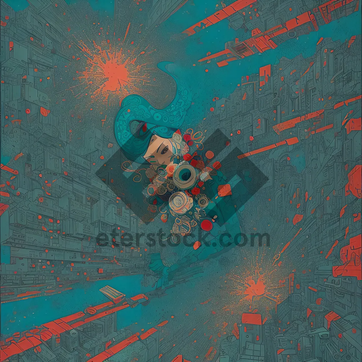 Picture of Colorful Grunge Chalk Texture - Abstract Artistic Representation