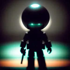 3D Laser Man Icon Silhouette Render