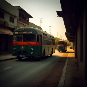 Urban Trolleybus on City Street