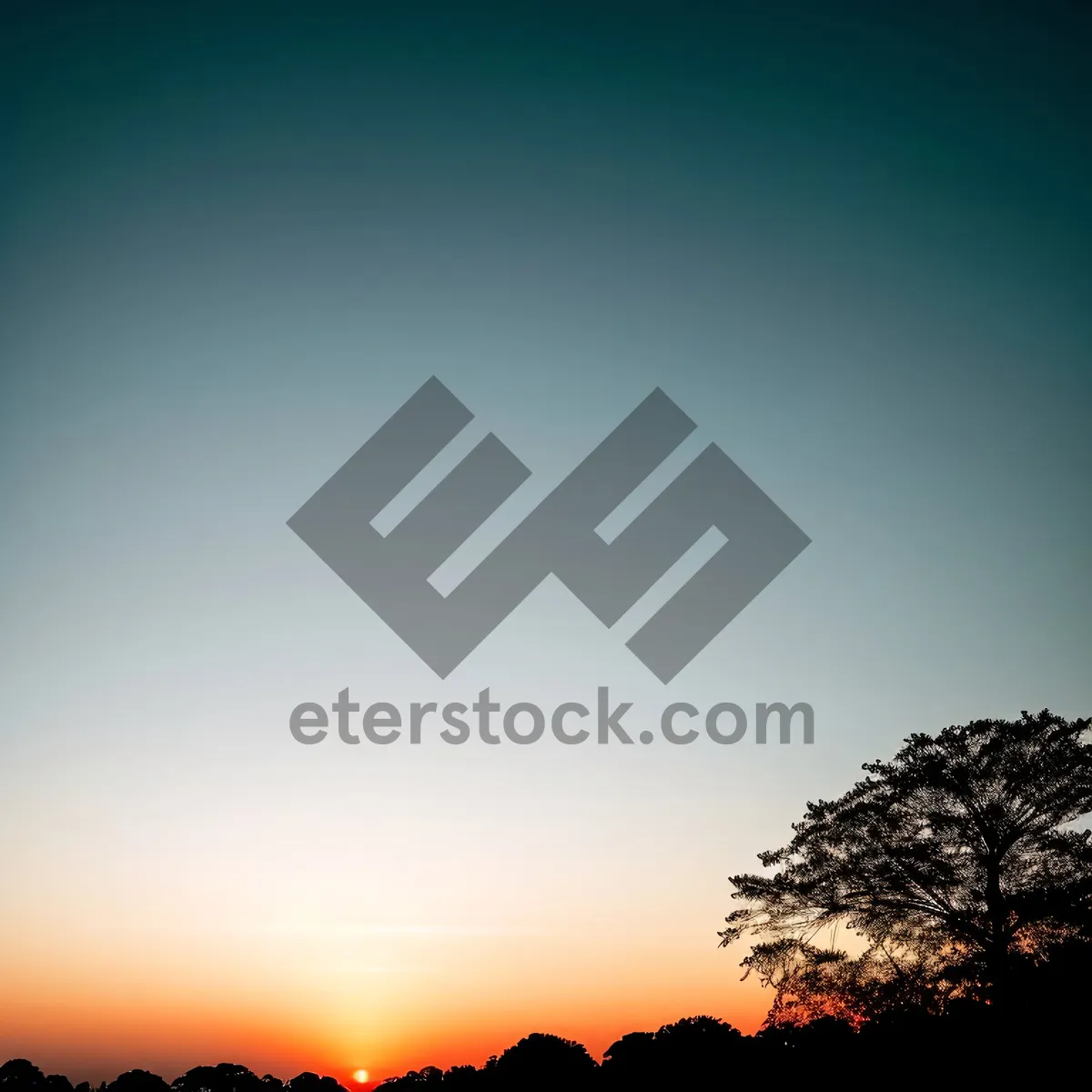 Picture of Vibrant Sunset Sky Over Rolling Landscape