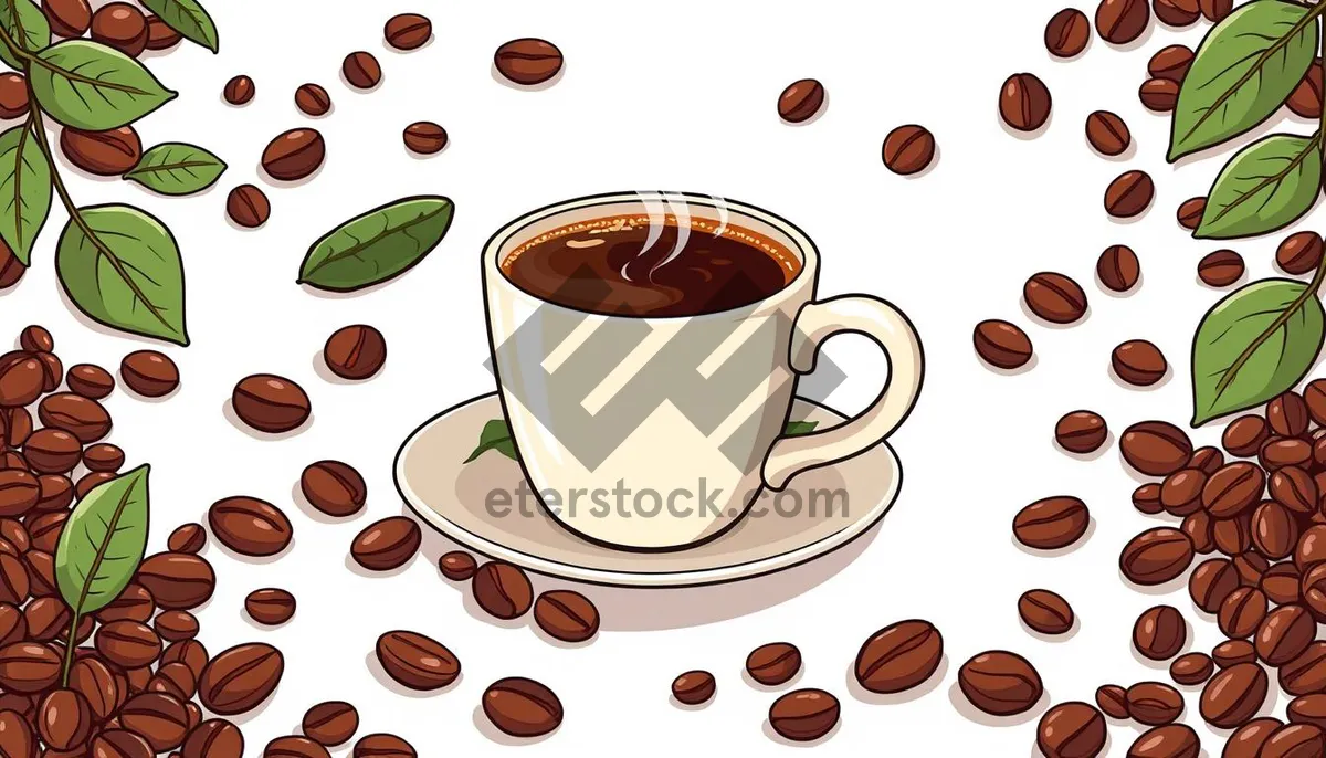 Picture of Hot Cup of Espresso with Chocolate and Sugar