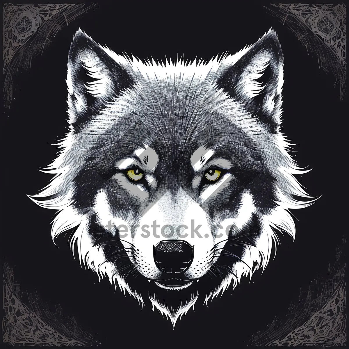 Picture of Wild Canine Portrait: Fierce and Majestic Eyes