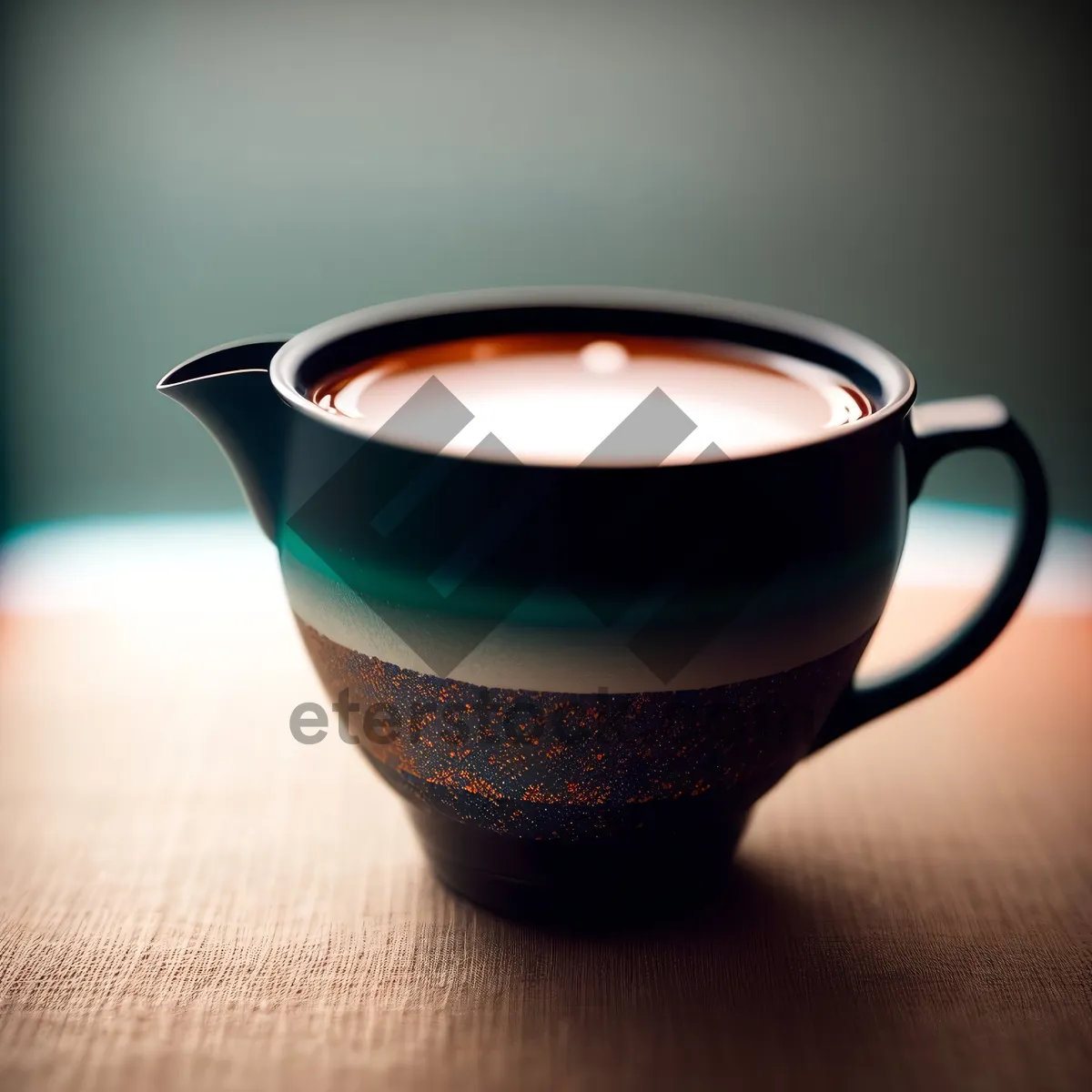 Picture of Steamy Morning Cup of Joe - Refreshing Coffee on Saucer with Spoon