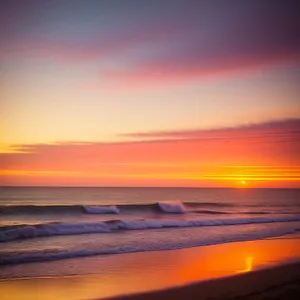 Golden Horizon: Sun and Stars Reflecting on the Evening Sea