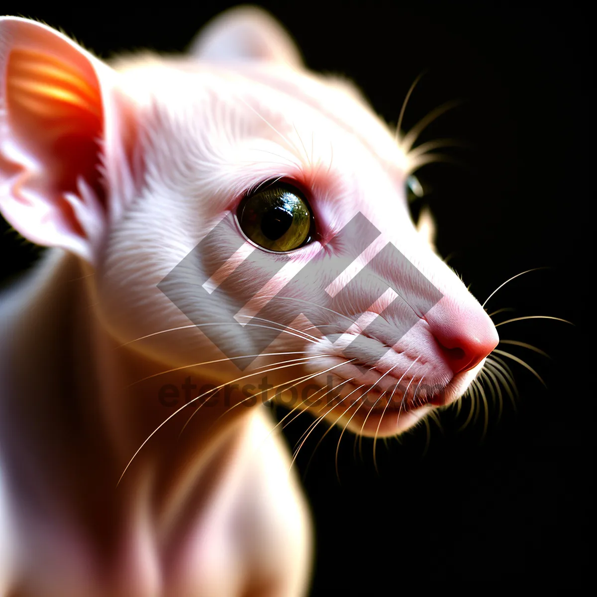 Picture of Fluffy Feline Portrait: Cute Cat with Playful Whiskers
