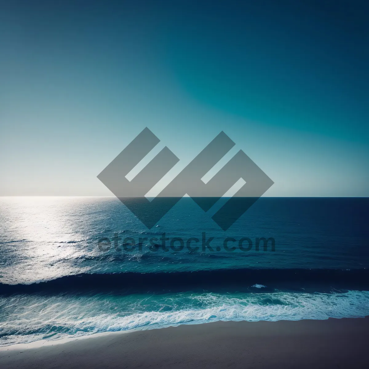 Picture of Serene Seascape: Sunset Reflection on Tropical Beach