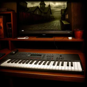Melodic Keys: Upright Electric Organ Synthesizer Music Instrument