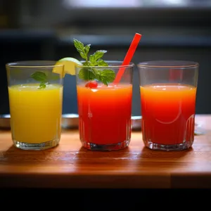 Refreshing Orange Tea Cocktail with Ice Slice.