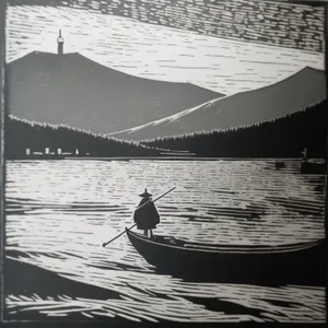 Serene Sunset on the Sea with Gondola