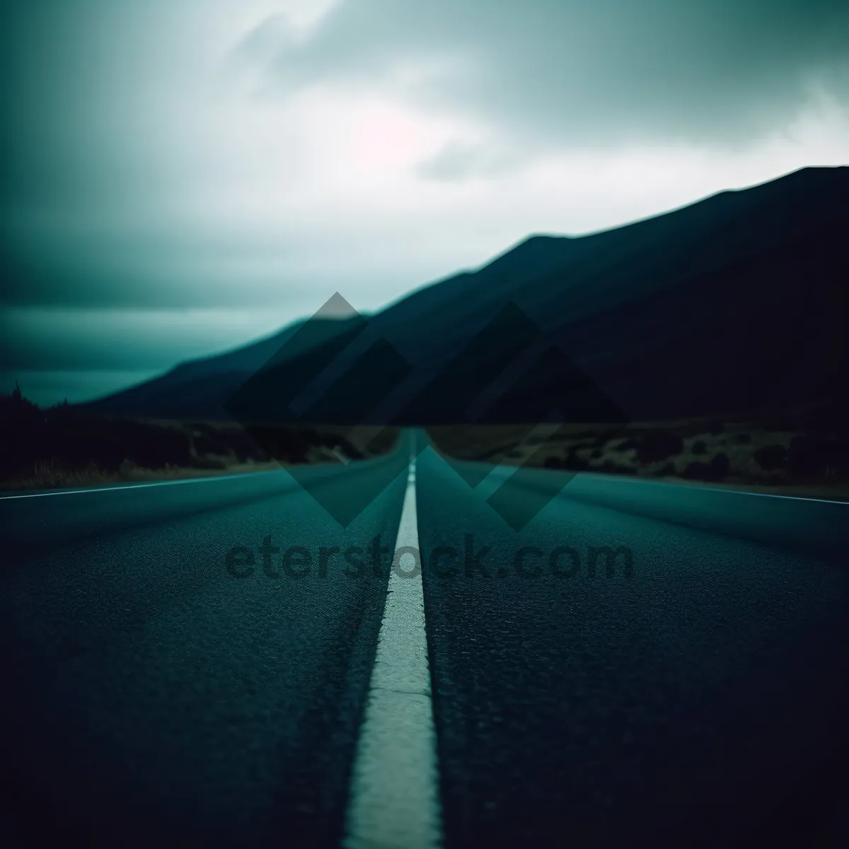 Picture of Sunset over rural countryside, a scenic road.